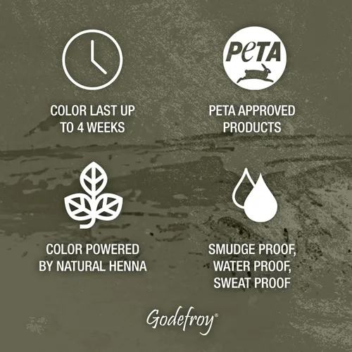 Miniatura 5 de Godefroy Impulsado por Henna - Kit de tinte de 4 aplicaciones Marrón oscuro Color de cabello puntuado alimentado por henna natural