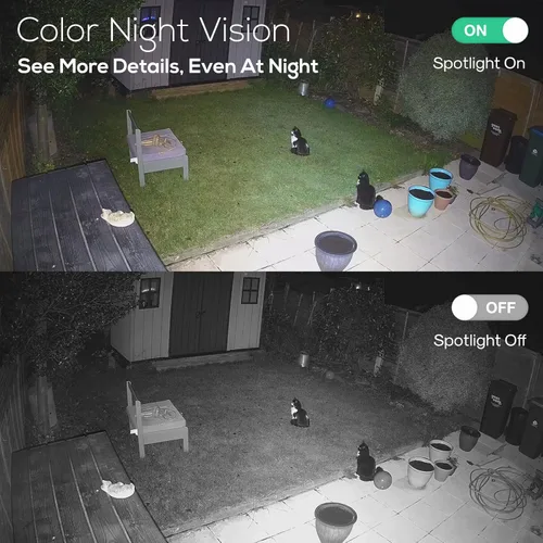 Miniatura 2 de Kittyhok Cámara de seguridad solar inalámbrica sistema exterior 4 cámaras solares 2K bala, 2 cámaras de seguridad solar PT, detección humana