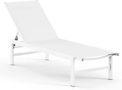 Miniatura 19 de Vexwalx Juego de 2 sillas de salón al aire libre para piscina, tumbonas de aluminio con reclinables de 5 posiciones, silla de salón de patio