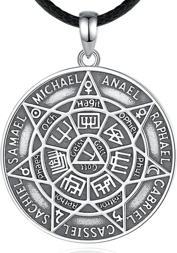 Miniatura 169 de Vito Collar de plata de ley 925 para mujeres y hombres, San Benito, crucifijo, Caravaca, San Cristóbal, San Judas, medalla patronal, amuleto