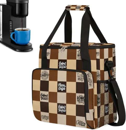 Miniatura 35 de Turquesa comienza tu día con la bolsa de transporte para cafetera, bolsa de almacenamiento de viaje para cafetera, bolsa de almacenamiento de viaje