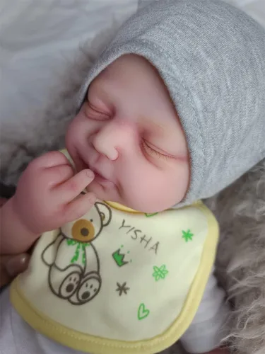 Miniatura 6 de Muñeca de bebé realista de silicona completa de 18.5 pulgadas, muñecas de bebé reborn realistas, juguete y coleccionable niña calva