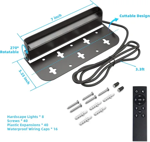 Miniatura 8 de Kaqur - Paquete de 8 luces de pared de contención de 7 pulgadas, 5 W, BT RGBCW, control de aplicación, iluminación de paisaje duro, IP65, luces
