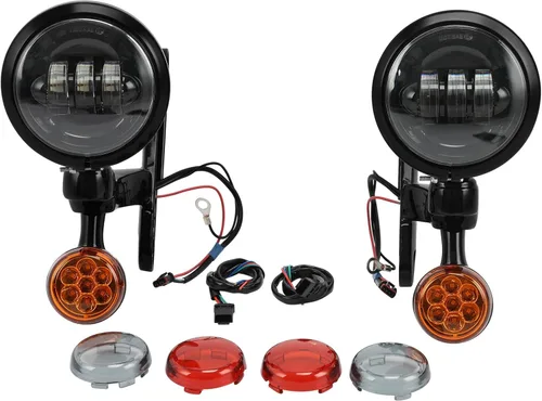 Miniatura 10 de Green-L Luz antiniebla LED para Harley 1997-2013 Touring Street Glide Electra Glide Road King Spotlight 4.5 pulgadas Foglight indicador de lámpara