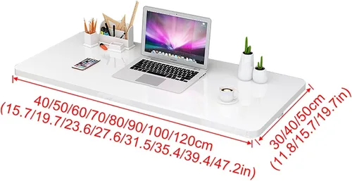 Miniatura 7 de Mesa de hojas colgantes montada en la pared, mesa flotante plegable para computadora, banco de trabajo plegable para oficina en casa, lavandería