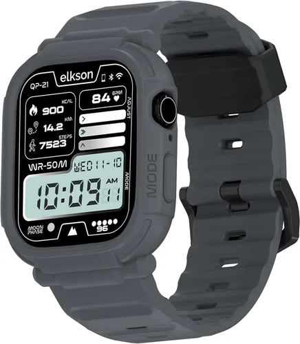 Miniatura 22 de elkson Quattro Pro Series Rugged para Apple Watch Ultra 3 2 1 Band Case de 1.732 pulgadas (1.929 in), protector de pantalla de vidrio templado