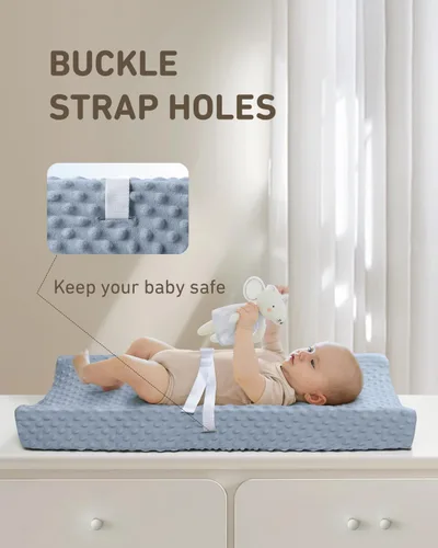 Miniatura 3 de Babebay Funda para cambiador, fundas de felpa ultra suaves de lunares minky para cambiadores para bebés, niños y niñas, transpirable, paquete de 2