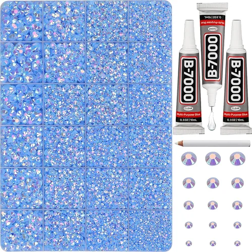 Miniatura 34 de 31000 piezas de diamantes de imitación para hacer brillar, kit de 3 mm de diamantes de imitación con parte trasera plana para manualidades, ropa