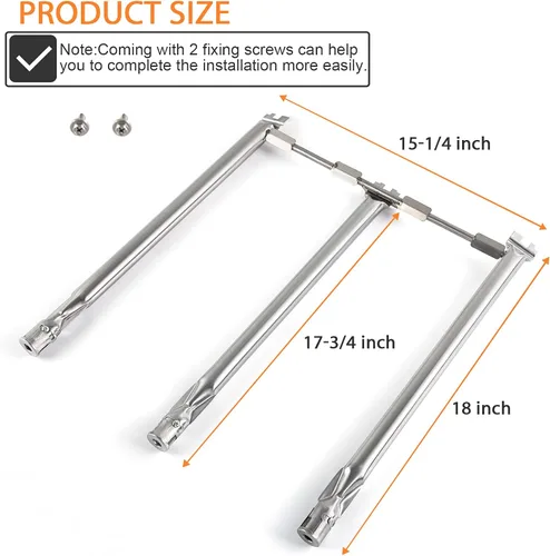 Miniatura 2 de DELSbbq 69787 - Tubos de quemador de parrilla para parrillas de gas Weber Spirit 300 Series y Spirit II 300, Spirit E310 E320 E330 S310 S320 S330