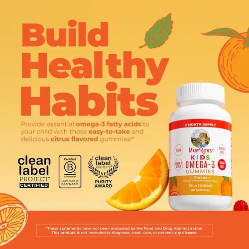 Miniatura 2 de MaryRuth's - Gomitas veganas Omega 3 para niños a partir de 2 meses Sin azúcar Suplemento Omega 3 con vitamina C, vitamina E, aceite de linaza
