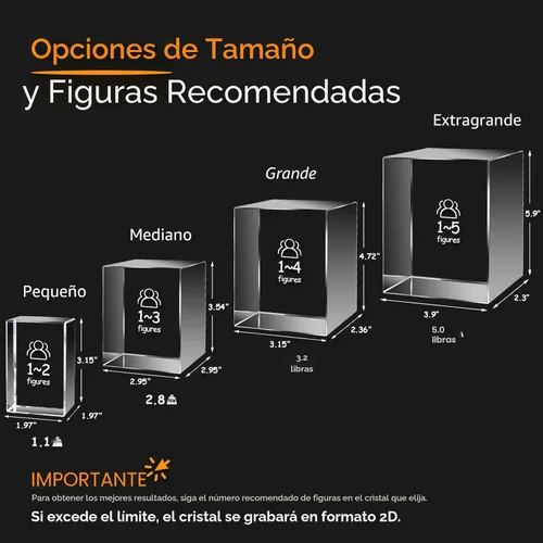 Miniatura 5 de Foto de cristal 3D, regalo personalizado de Navidad, regalos personalizados para esposa, mujeres, él, ella, papá y mamá. Regalos de imagen