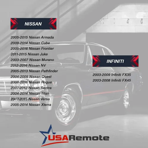 Miniatura 4 de Llavero de entrada sin llave control remoto compatible con Nissan Rogue Cube Juke Versa NV 2008 2009 2010 2011 2012 2013 2014 (CWTWB1U751)
