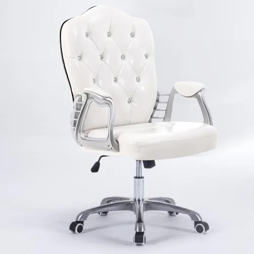 QQXX Silla de oficina en casa, silla ergonómica de escritorio, silla de computadora con soporte lumbar, reposabrazos, silla ejecutiva giratoria