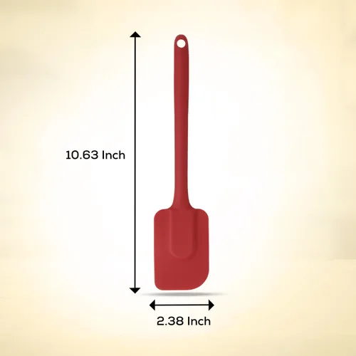 Miniatura 3 de Mrs. Anderson's Baking Espátula de silicona, flexible y antiadherente, diseño de una sola pieza, rojo, para mezclar, plegar, raspar, hornear