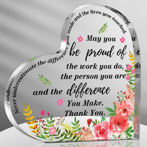 Yinder Regalos de Agradecimiento para Mujeres Regalos de Apreciación de Navidad para Compañero de Trabajo Empleado Enfermera Maestro Despedida Placa