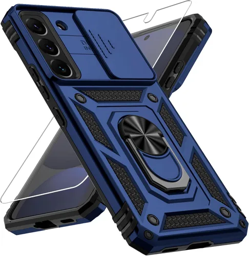 Miniatura 9 de Funda para Samsung Galaxy S22 Plus con cubierta para lente de cámara, protector de pantalla HD, protección contra caídas de grado militar de 10 Negro