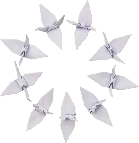 Miniatura 9 de WANDIC 50 grúas de papel de origami, hechas a mano, plegadas a mano, grúa de papel de origami, guirnalda de cuerda para decoración del hogar, fiesta