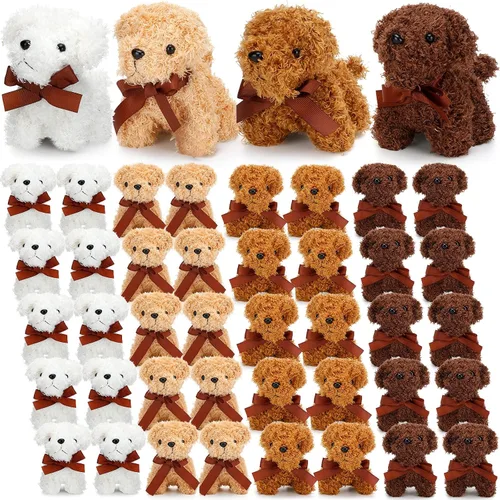Liliful 40 Piezas 12.7 cm Mini Perros de Peluche Perro Pequeño de Peluche en Masa Juguete de Peluche Adopta un Perro Favores de Fiesta Animal de