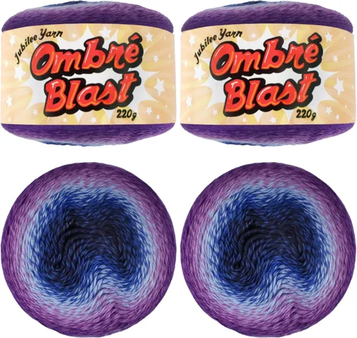 Miniatura 41 de JubileeYarn Hilo Ombré Blast - 220g/pastel Algodón Peso Bebé - Cripta de Hielo - 1 Pastel 119 Cripta de hielo