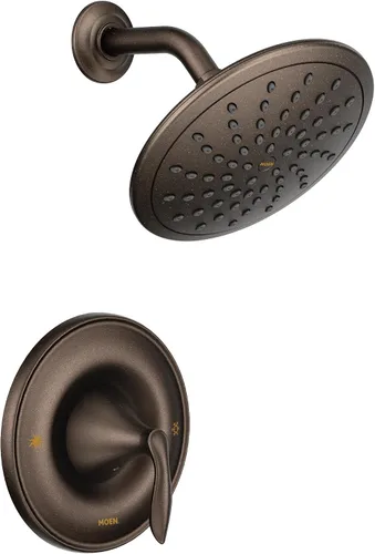 Miniatura 2 de Moen Grifo de ducha Posi-Temp de bronce aceitado Eva con cabezal de ducha de lluvia de rendimiento ecológico, requiere válvula, T2232EPORB