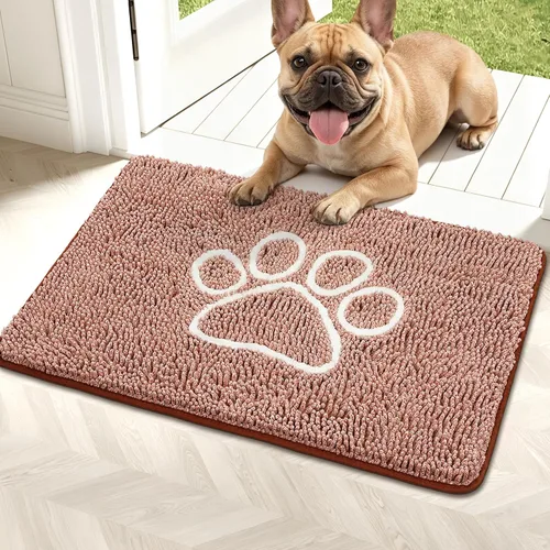 Miniatura 62 de Bcoimo Tapete súper absorbente para puerta de perro, 30 x 20 pulgadas, tapete antideslizante para patas fangosas, alfombras para mascotas para patas