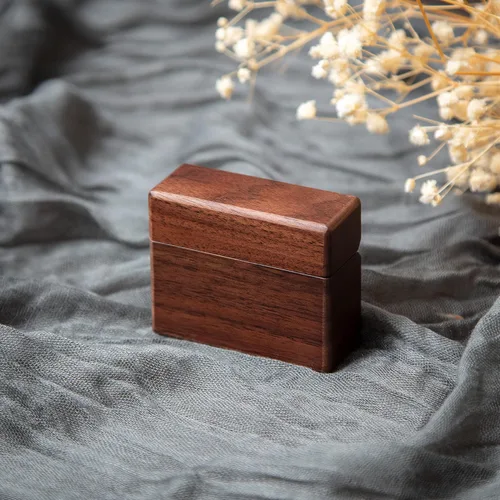 Miniatura 11 de MUUJEE You Are My Universe Engraved Wooden Ring Box, Slim Engagement Proposal Ring Holder, Wedding Ceremony Ring Bearer Box, Fiance Gift Ideas