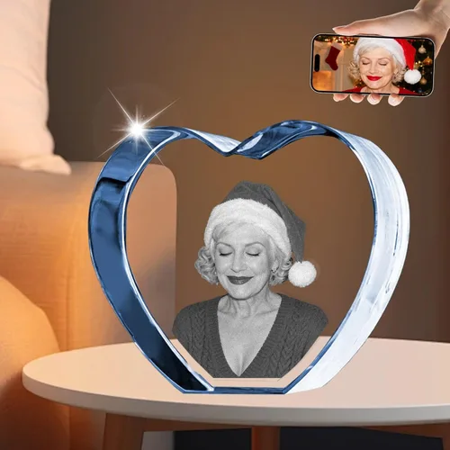 Miniatura 2 de Marco de fotos de cristal 3D personalizado grabado grabado personalizado impresiones de fotos de vidrio regalos de Navidad cubos de fotos gran