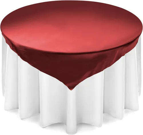 Miniatura 3 de Lann's Linens – Cubierta de mantel, cuadrada, de satén, 72 pulgadas, cubierta de mesa, Satin, Negro, 72" x 72