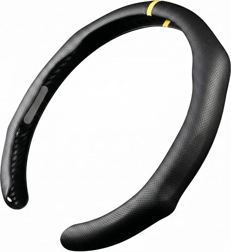Miniatura 23 de Funda de volante deportiva con patrón de fibra de carbono de instalación rápida, ajuste universal de 14½ a 15 pulgadas para automóvil sedán cupé SUV
