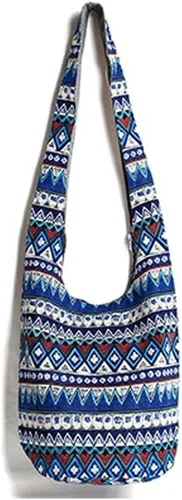 Miniatura 26 de KARRESLY - Bolso bandolera de algodón bohemio, estilo hippie, hecho a mano