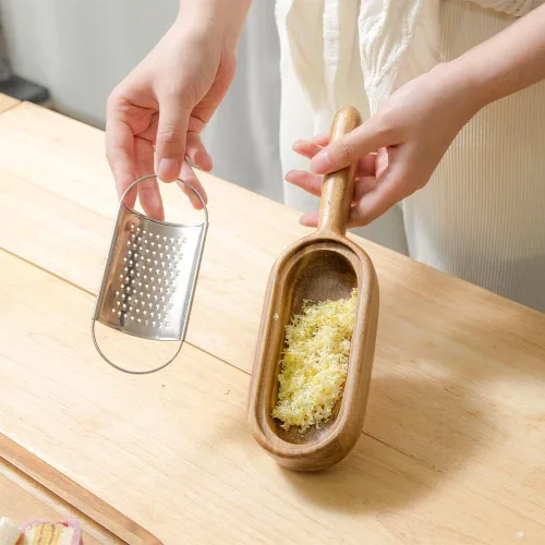 Miniatura 5 de Rallador de queso de madera con asas, rallador de cocina, triturador de madera, cítricos, perfecto para rallador de queso de mano, limón