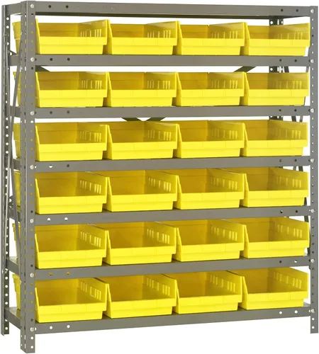 Miniatura 414 de Quantum QSBU-245BK Heavy Duty Shelving Unit with (7) Shelves and (24) QUS245 Black Bins for Garage Warehouse Storage Distribution 400 lb Load