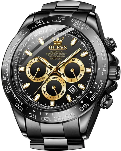 Miniatura 2 de OLEVS Relojes de esqueleto para hombre, reloj de pulsera de diamantes de lujo, automático, mecánico, automático, luminoso, impermeable
