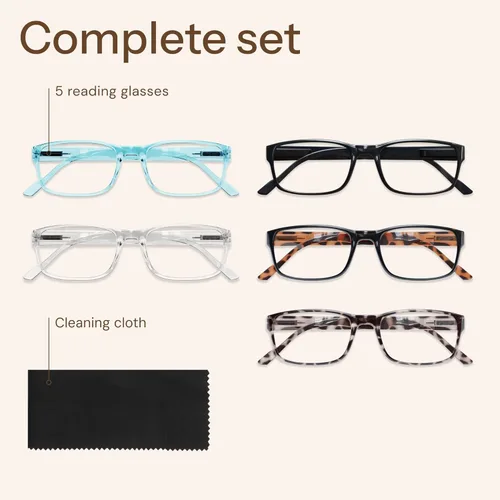 Miniatura 9 de Gaoye 1.25 Gafas de lectura profesionales para todo el día, lectores de computadora con protección de luz azul, paquete económico Paquete A1-5