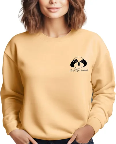 Miniatura 7 de Shih Tzu Dog Breed Mama Women's Long Sleeve Crewneck Shih Tzu Dog mom Sweatshirt Shih Tzu Puppy Print Graphic Shirts Pullover Tops Sand