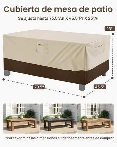 Miniatura 2 de Vailge Veranda Funda para mesa de patio rectangular/ovalada, resistente, impermeable y al aire libre, para muebles de jardín