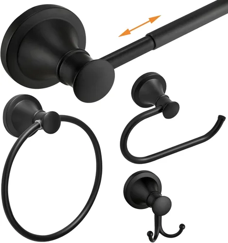 Miniatura 9 de Hoimpro Juego de Accesorios de Baño de Bronce Frotado con Aceite, Conjunto de 4 Piezas de Herrajes de Montaje en Pared con Barra Portatollas Bronce