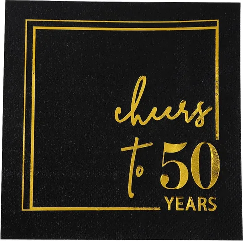 Miniatura 13 de Servilletas de cóctel para celebrar años - paquete de 50 - servilletas de cumpleaños desechables de 3 capas de 5x5 pulgadas, servilletas de papel