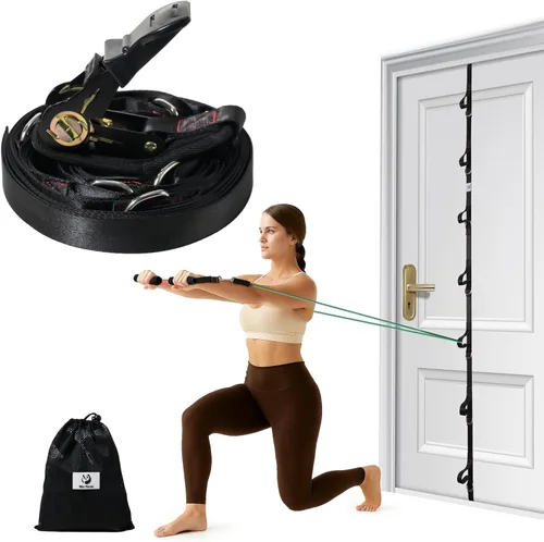 Miniatura 9 de Slim Panda Door Anchor Strap for Resistance Bands, Door Exercise Equipment with Ratchet Adjust Tighten, Multi Point Anchor Gym Attachment, Portable