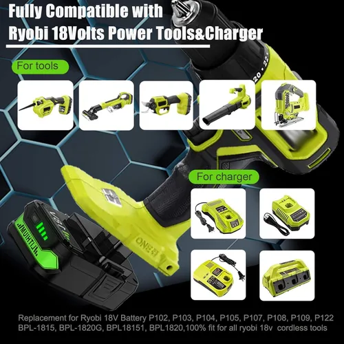 Miniatura 4 de Juego de 2 baterías de repuesto de litio de 4.0 Ah para Ryobi de 18 V Compatible con batería Ryobi ONE+ Plus de 18 voltios P102 P103 P104 P105 P106