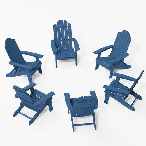 Miniatura 8 de MXIMU Folding Adirondack Chair for Outdoor: Easy Assembly and Comfortable Adirondack Chairs - Foldable Composite Fire Pit Chairs - All Weather