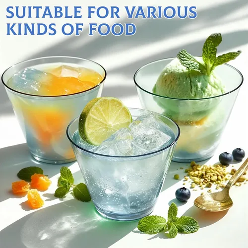 Miniatura 7 de Glowserve Paquete de 50 vasos de plástico transparente de 9 onzas, vasos de plástico azul transparente para cóctel, vasos desechables para fiestas