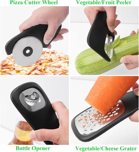 Miniatura 6 de Juego de 6 utensilios de cocina, herramientas de cocina que ahorran espacio, accesorios de cocina, molinillo de ajo, rallador de queso, pelador