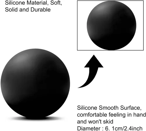 Miniatura 2 de Pelota de lacrosse de masaje WOVTE para músculos doloridos, hombros, cuello, espalda, pies, cuerpo, tejido profundo, punto de activación, nudos Negro