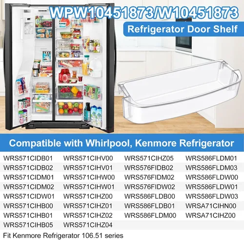 Miniatura 5 de [2 PAQUETES] Estante de Puerta de Refrigerador WPW10451873 Mejorado Reemplazo Compatible con Refrigerador Whirlpool Kenmore Estante de Puerta