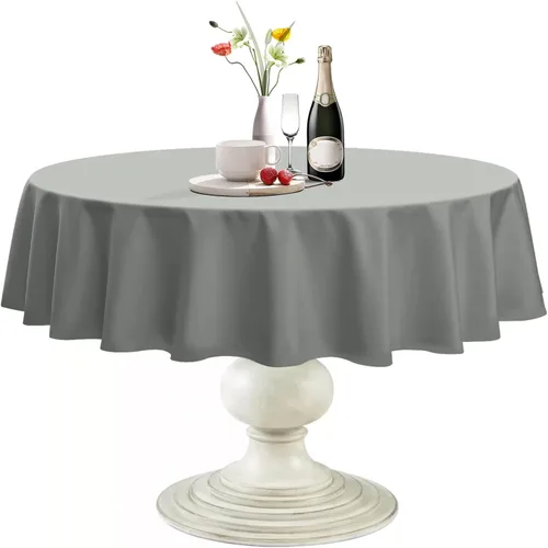 Miniatura 24 de Softalker Mantel Redondo, Impermeable y Resistente a las Manchas, Mantel de Tela Sin Arrugas, Lavable, Poliéster de 210GSM, Cubierta de Mesa