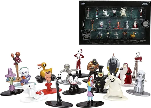 Jada Toys Disney Nightmare Before Christmas - Paquete de 18 figuras fundidas a presión de 1.65 pulgadas, juguetes para niños y adultos, color negro