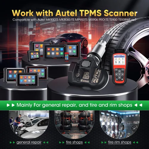 Miniatura 7 de Autel Juego de 4 sensores TPMS, sensor MX-2 en 1, 315 MHz + sensor programable universal TPMS de presión de 433 MHz, nivel OE 100% clonable por