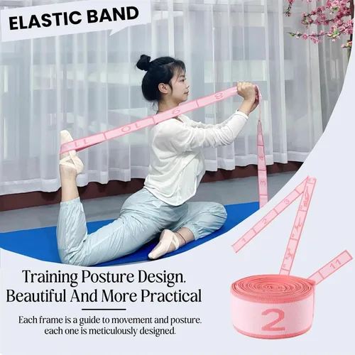 Miniatura 2 de Correa Elástica Multibucle - Banda de Estiramiento para Yoga, Pilates, Ballet y Terapia Física para Flexibilidad, Estiramiento de Piernas y Rosa