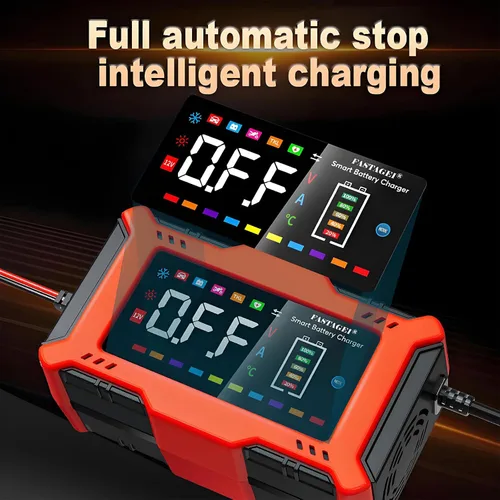 Miniatura 2 de Cargador de Batería LiFePO4/Plomo Ácido Cargador Inteligente de Goteo 12V 6A Mantenedor de Batería Automotriz Desulfator Compensación de Temperatura